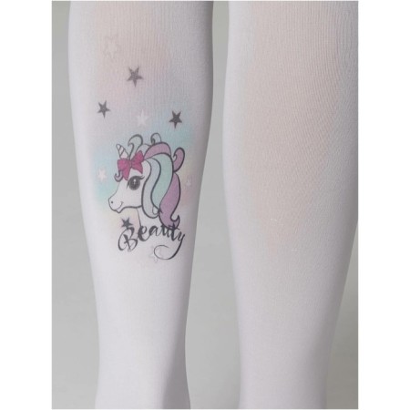 Pantyhose children from microfiber CONTE Elegant Beauty, height 146-152 cm, Bianco color-4