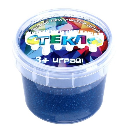 Slime "Glass" with bright blue sparkles, 90 g-2