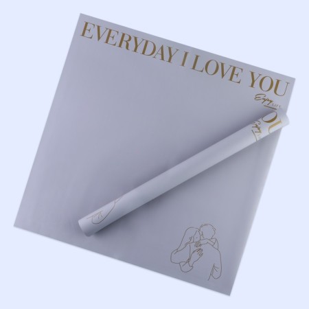 Flower film Two -way Packaging “Love You”, lilac, 56 x 56 cm