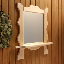 Carved mirror with 1 shelf, 70 × 55 × 16 cm