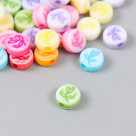 Beads for creativity plastic "Tulip in the circle" Mix set 20 grams 0.6x1.2x1.2 cm-1