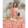 Apron "Ethel" Red Hearts 60x65cm, 100% cotton, sarzha 190 g/m2