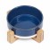 Ceramic bowl on a stand 450 ml 13 x 5 cm blue with white
