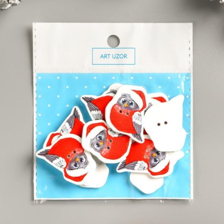 A set of buttons for creativity tree "Bullfigure in the cap" set of 15 pcs 3.3x2.8 cm-3