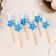 Swap eggs flower blue, set 6 pcs.