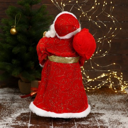 Santa Claus "in a red belted fur coat, with gifts" 45x23 cm-2