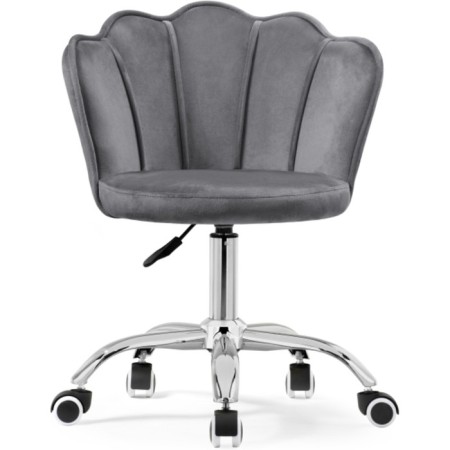 Computer chair BUD GREY, Metal/velor, Chrome/Gray 55x47x75 cm-1