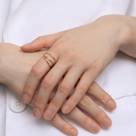Ring Xuping Cut, Color gold, size 17-1
