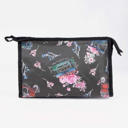 Cosmetic bag with lightning, black color-1