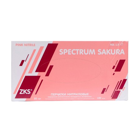 ZKS gloves nitriles spectrum saacura pink 3.2 g l 50 pairs/un