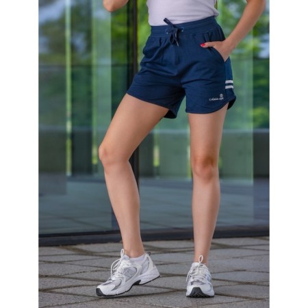 Women's shorts ise, size 44 cm, dark blue color, white-10