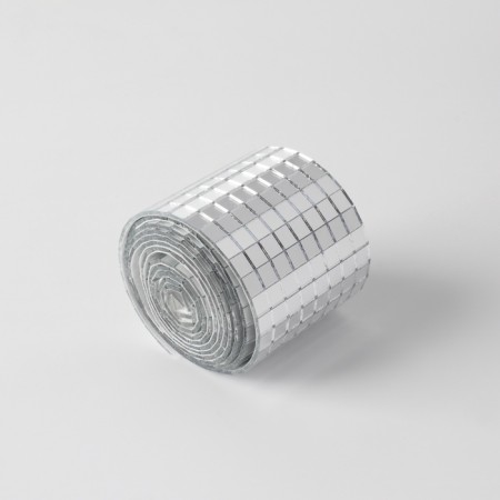 Mirror mosaic adhesive, 0.5 × 0.5 cm, 8 rows 4 cm × 1 m, silver glass-7