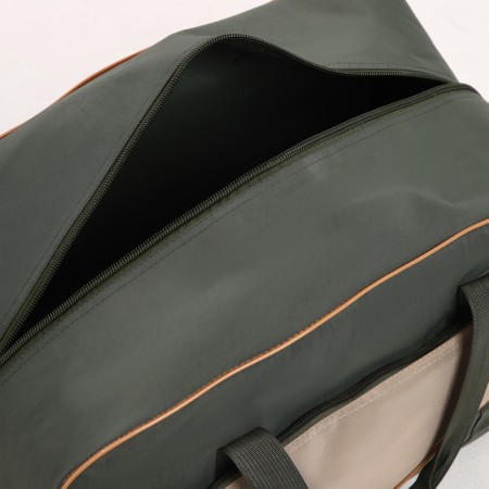 Road bag on wheels, long belt, green/beige color-4