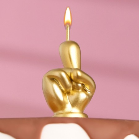 Candle in the cake "I am a year old", gold, 5 cm