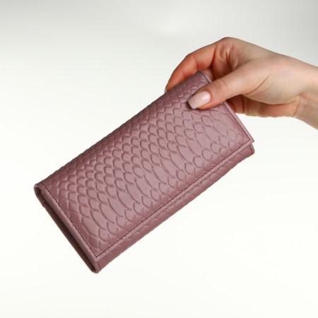 Women's wallet on the button, Textura, pink color-9