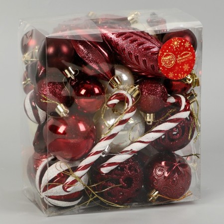 Set of jewelry plastic 40 pcs "Winter Joy" White-Bar-1