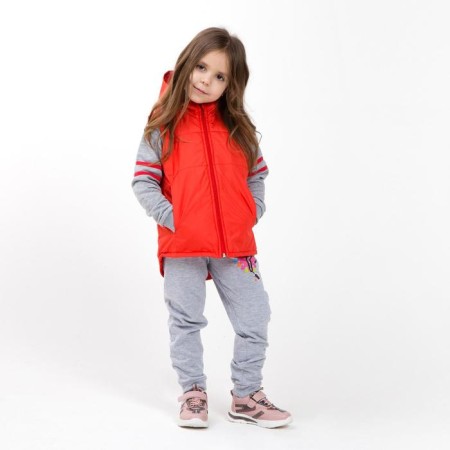 Children's vest, red color, height 110-116 cm