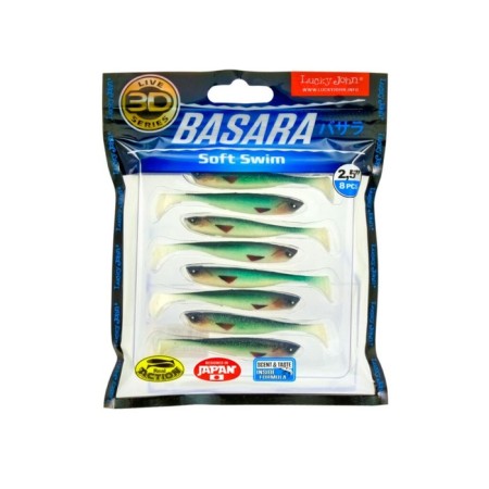 Vibro -highs LJ 3D Series Basara Soft Swim 2.5in (06.35)/PG07 8pcs.-2