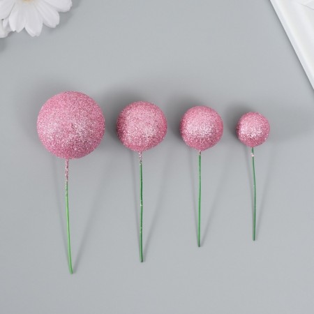 Decor for creativity "Balls Pink Brill" d = 2; 3; 3.5 and 4 cm set 20 pcs-2