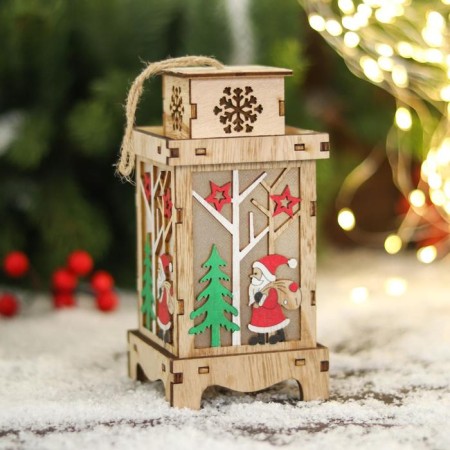 Figure New Year's Light "Santa Claus under the stars, in the flashlight" 8x16 cm
