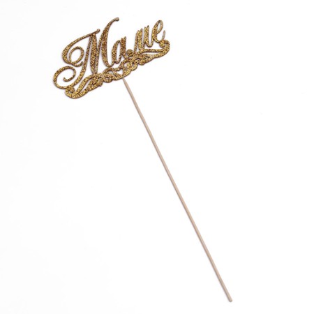 Topper "Mom" Golden Glitter 15x7.3 cm-2