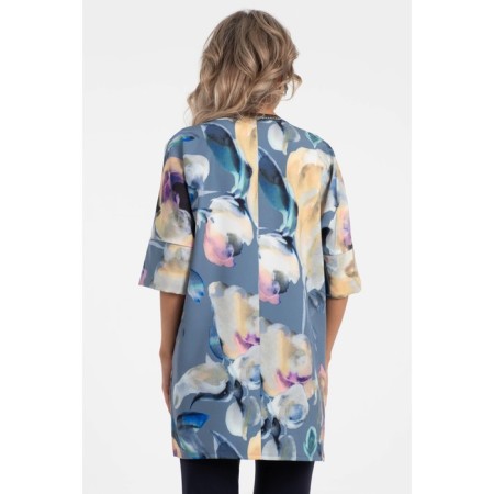 Female blouse, size 48, gray, beige color-11