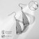 Earrings hanging "wave" arc, white color in silver, 7cm
