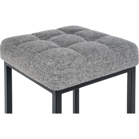 Stool Bar loft Metal/fabric, black/gray 35x35x65 cm-1