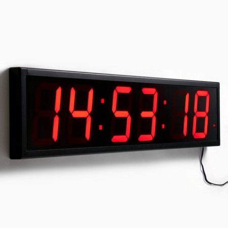 Electronic wall clock "Solomon", timer, stopwatch, 97 x 8 x 23 cm, red numbers-2