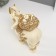 Souvenir Polystone "Beige Elephant with a Golden Flower" 18x14x19 cm