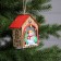 Christmas tree toy "House with a snowman", from batteries, a glow of warm white