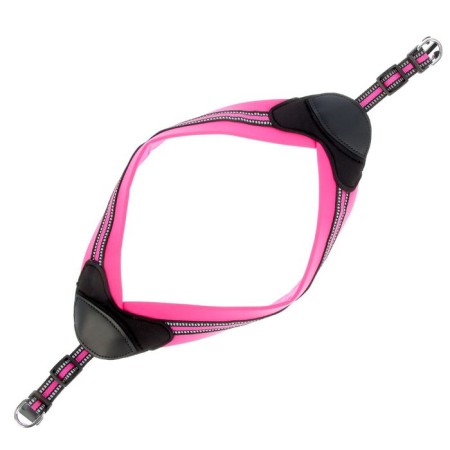 Super-furry harness with reflective firmware, girth 62-69 cm, pink-1