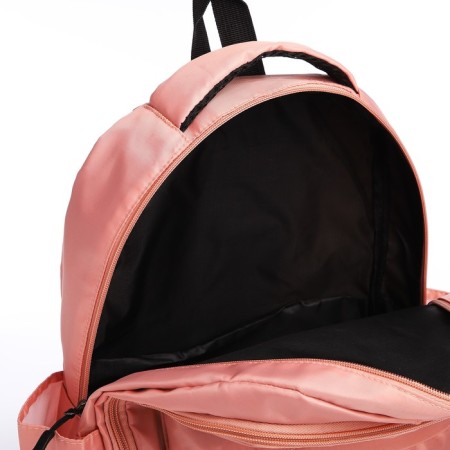 Young backpack from textiles on lightning, 5 pockets, pink color-5