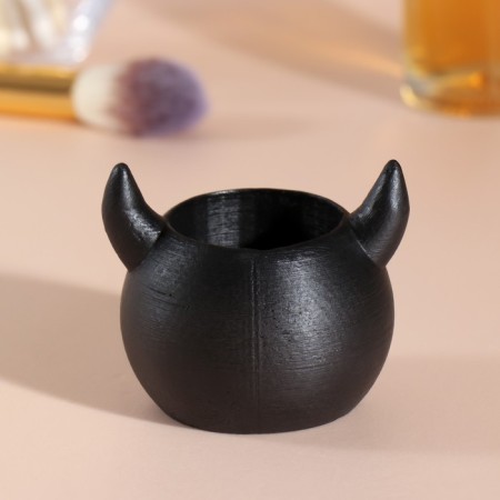 Concrete candle "devil" height 4.5 cm, d-3.5 cm black-2