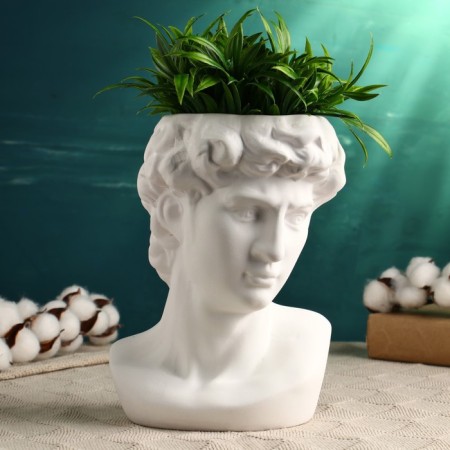 Kashpo - Vase "David's head" White, 22*16*14 cm