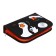 Penal 3 sections, tab inside, 140 x 210 x 40 mm, fabric, calligrata top block "geese"