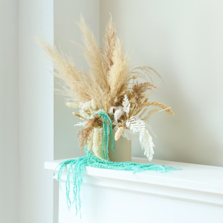 Dry amaranth flowers, 100 g, sheet size: from 50 to 60 cm, blue color-1