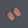 Nude overhead nails, 12 pcs, with adhesive plates, with sparkles, shape is a soft square, the color is light - beige