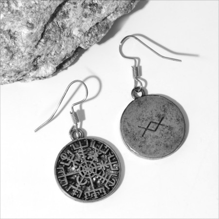 Earrings "Asgard" Symbols, color black silver-2