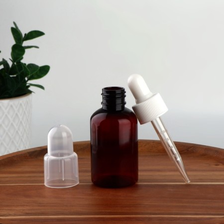 A bottle for storage, with a pipette, 50 ml, brown/white color-2