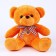 Soft toy "Bear", with a bow, 18 cm, beige color