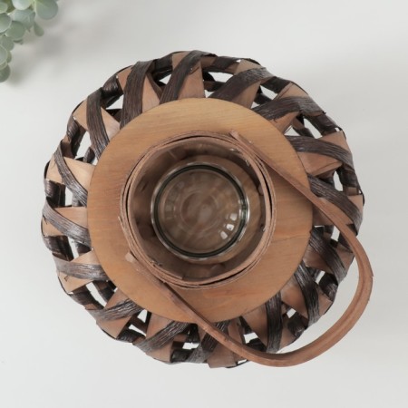 Summary tree on 1 candle "Weaving" beige-brown 10x24x24 cm-2