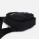 Male sling bag from textiles, headphone opening, black color