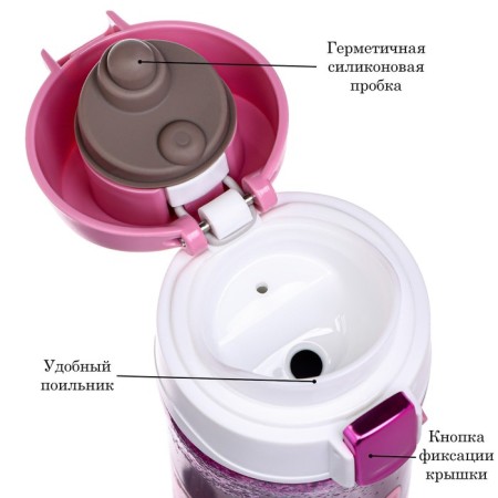 Термокружка, 350 мл, Style "Фламинго", сохраняет тепло до 8 ч-1