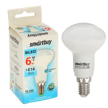 SmartBuy, R50, 6 W, E14, 4000 K, daylight light light.