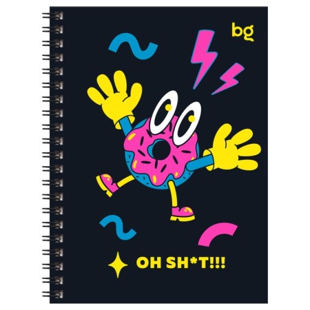Note book A6, 80 sheets in a cage on a rowing "Neon delight", a solid cover, matte lamination, selective varnish, mix-4