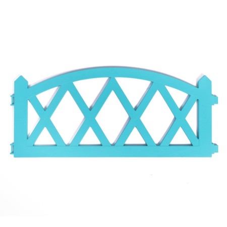 Decorative fence, 35 × 232 cm, 4 sections, plastic, turquoise, Modern, Greengo-7