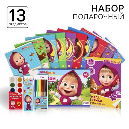 Gift set, 7 items, Masha and the bear