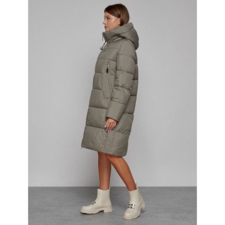 Coat insulated winter female, size 42, khaki color-1