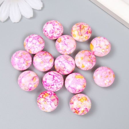 Beads for creativity plastic "Marble. Pink" set of 15 pcs 1.7x1.7x1 cm-1